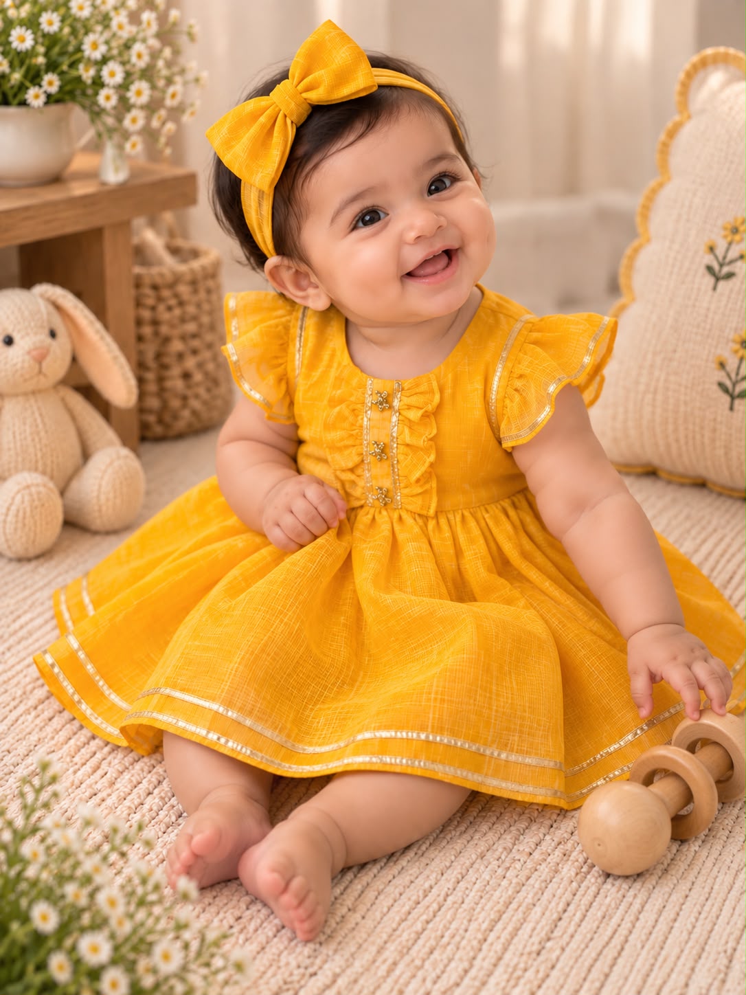 Newborn Yellow Jamna Set