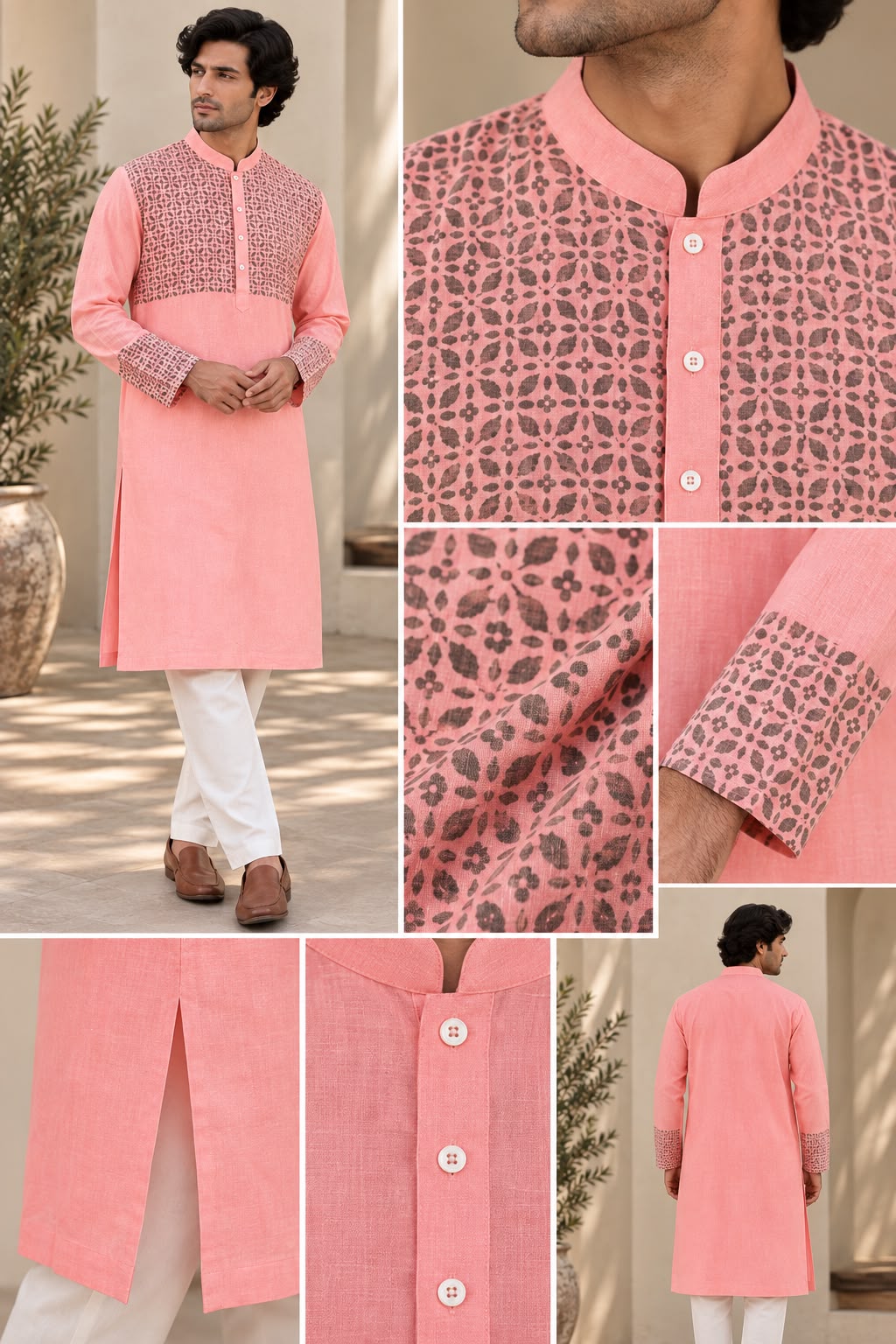 Gulabi Jaal Kurta