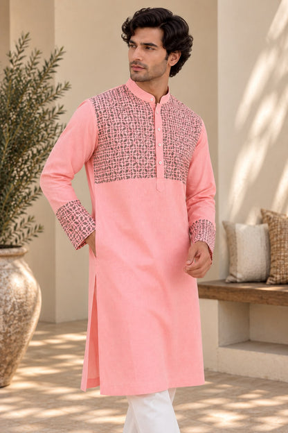 Gulabi Jaal Kurta