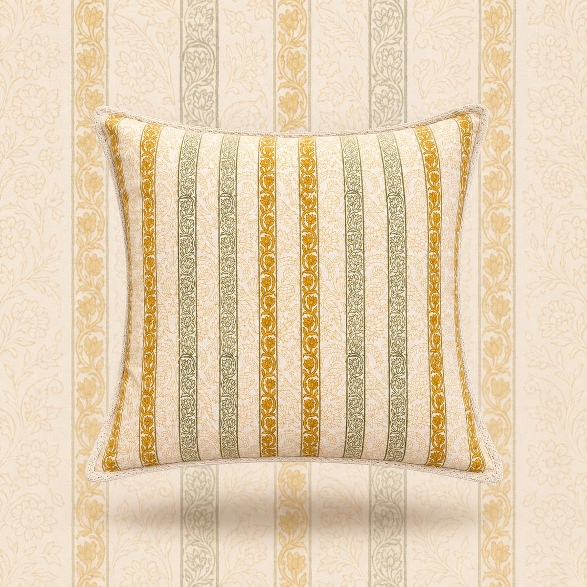 Yellow Floral Cushion Cover Set