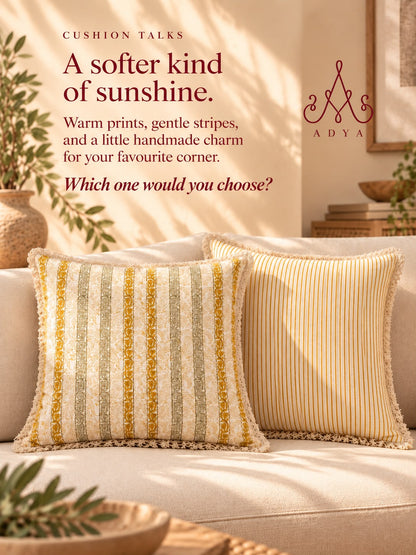 Yellow Floral Cushion Cover Set