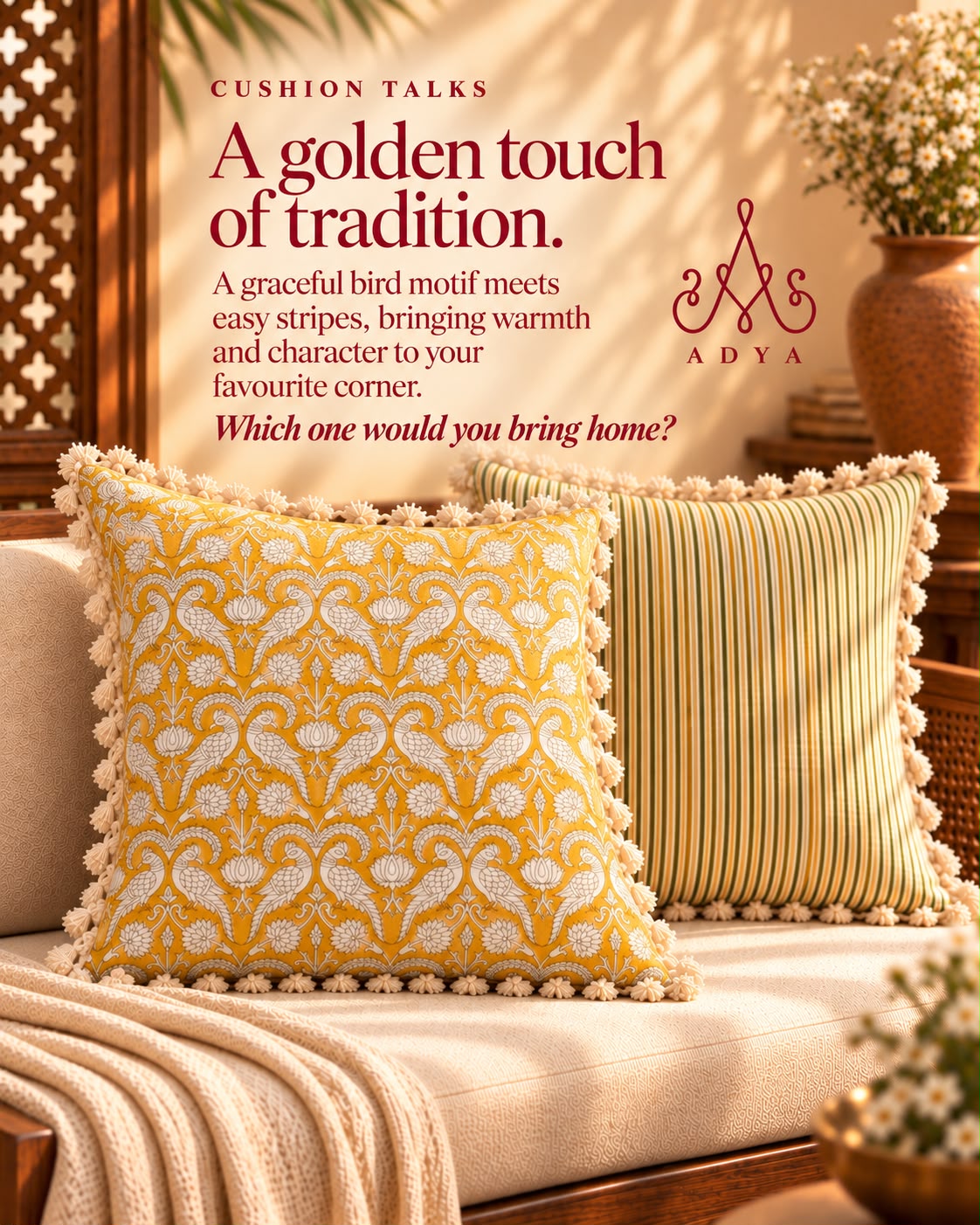 Yellow Parrot Cushion Cover Set