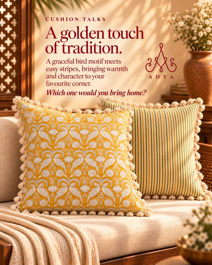 Yellow Parrot Cushion Cover Set