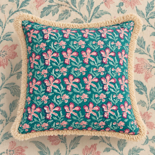 Blue Floral Cushion Cover Set