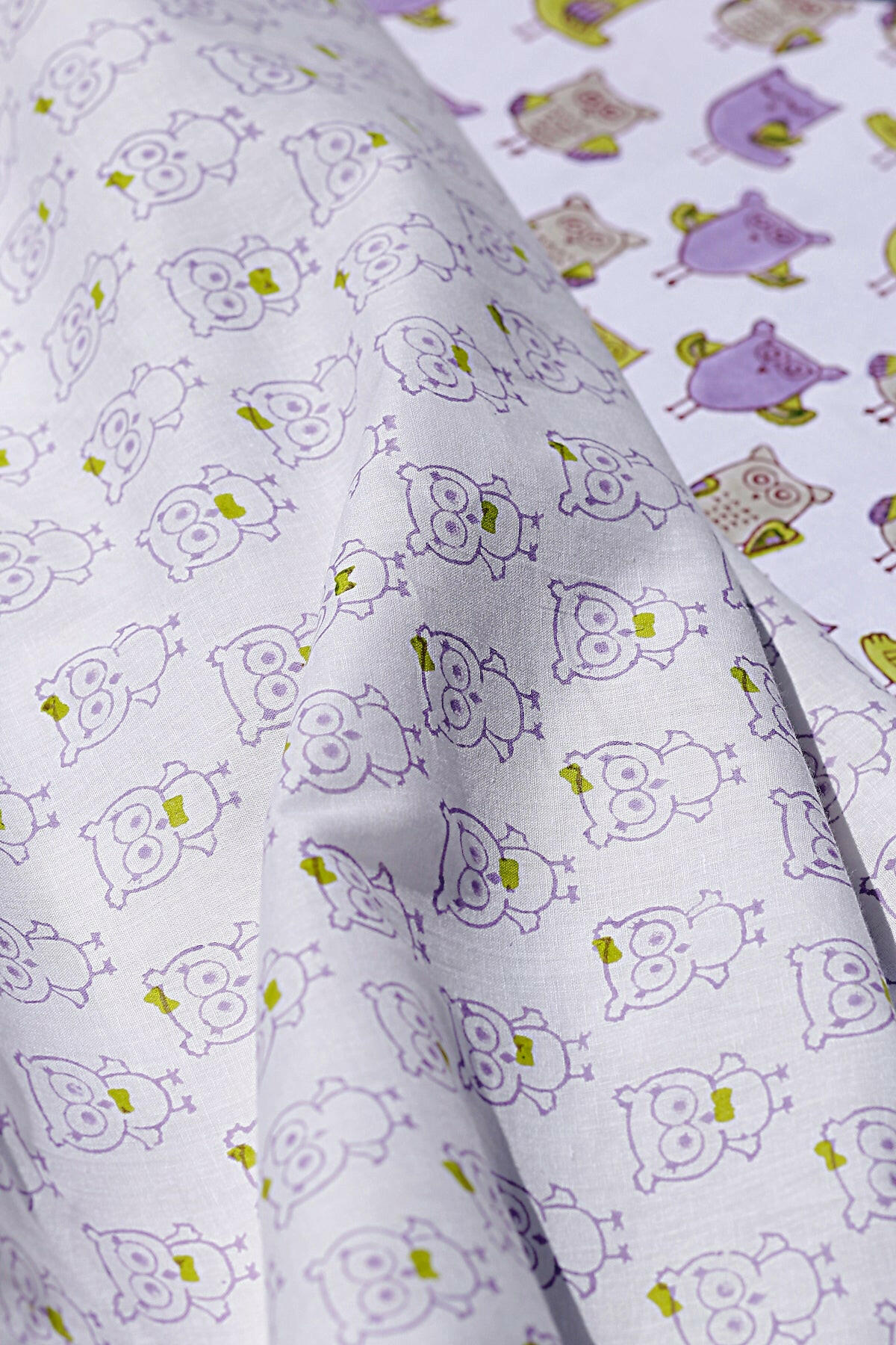 Purple Candy Owl Cotton Dohar - Adya