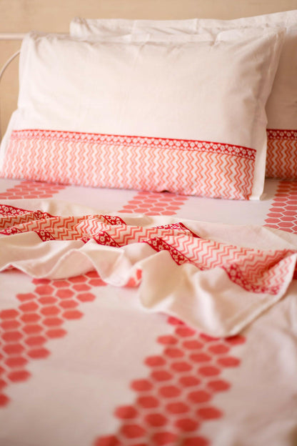 Red Maple Honeycomb Cotton Dohar