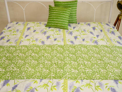 Lime & Lavender Cotton Bedcover