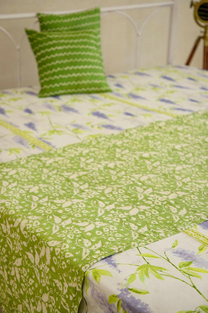 Lime & Lavender Cotton Bedcover