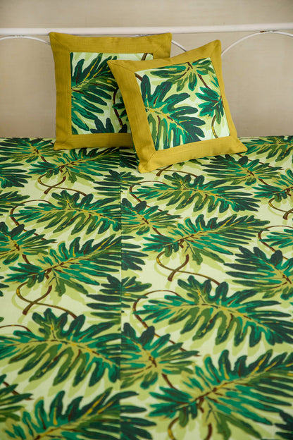 Olive Palm Cotton Bedcover
