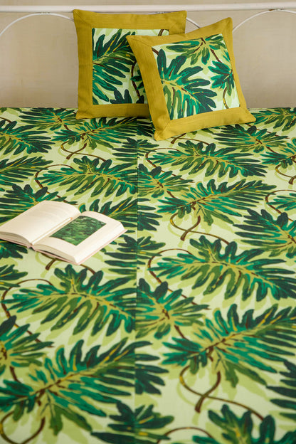 Olive Palm Cotton Bedcover
