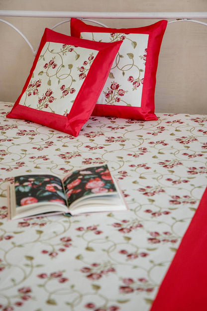 Red Rose Cotton Bedcover