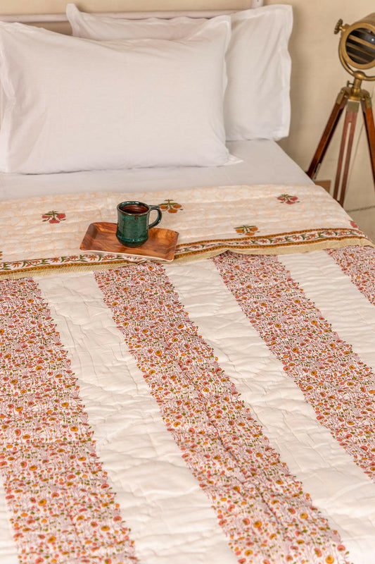 The Pink Pansy Cotton Quilt