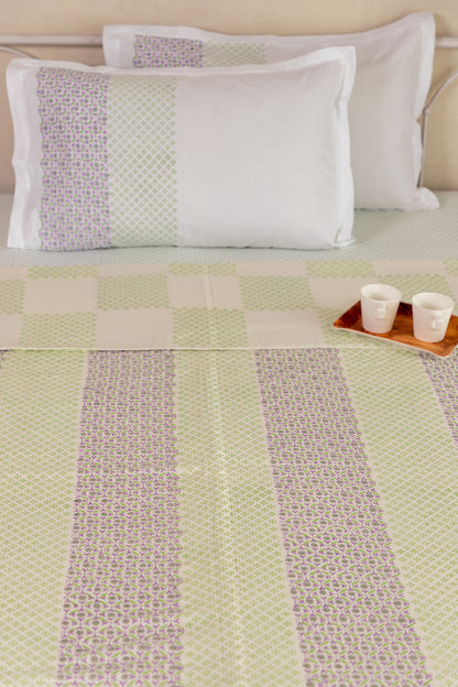 Lilac & Green Polygon Cotton Dohar