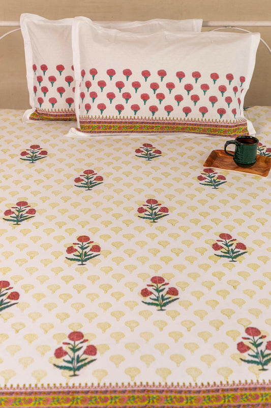 Marsala Marigold Pure Cotton Bedsheet