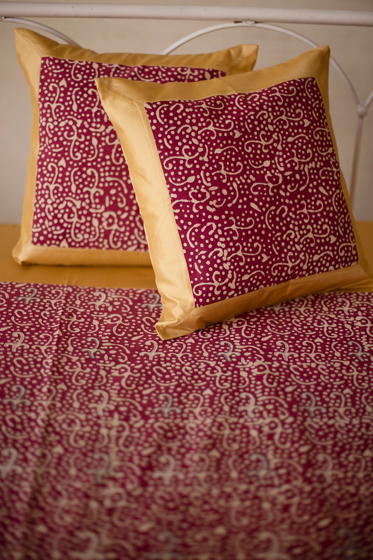 Jester Red Silk Bedcover