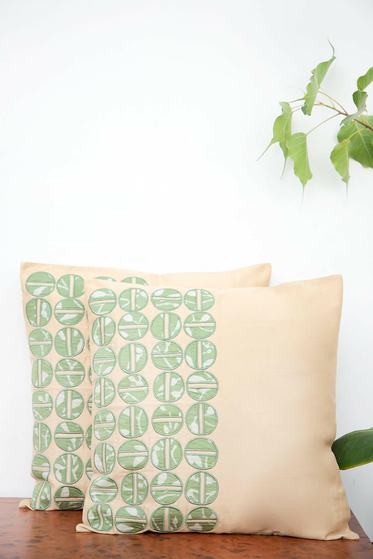 Cream & Sage Green Cushion Set