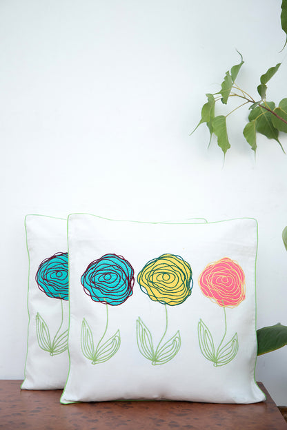 Colorful Roses Cushion Set