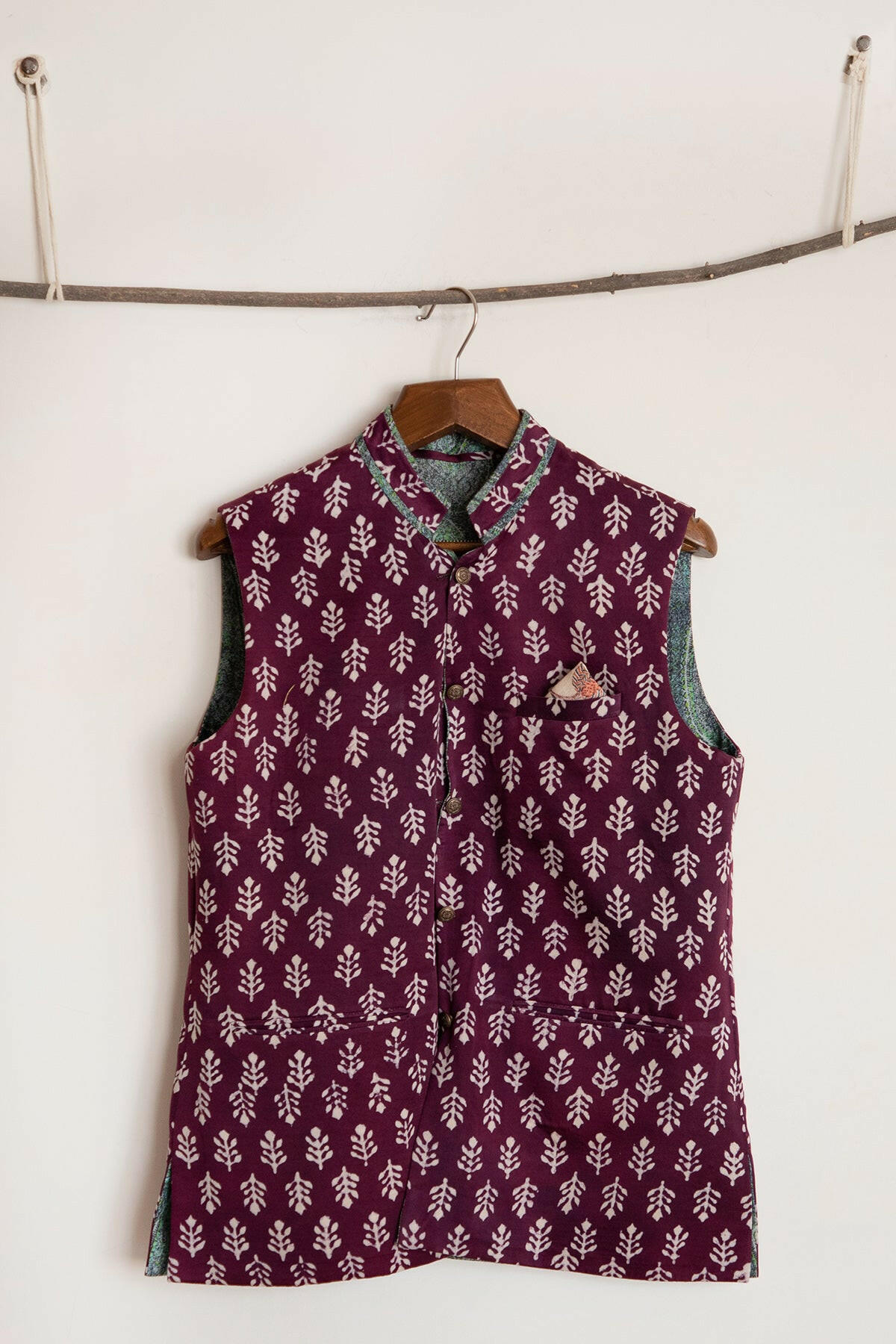 Maroon and Olive Men's Bundi