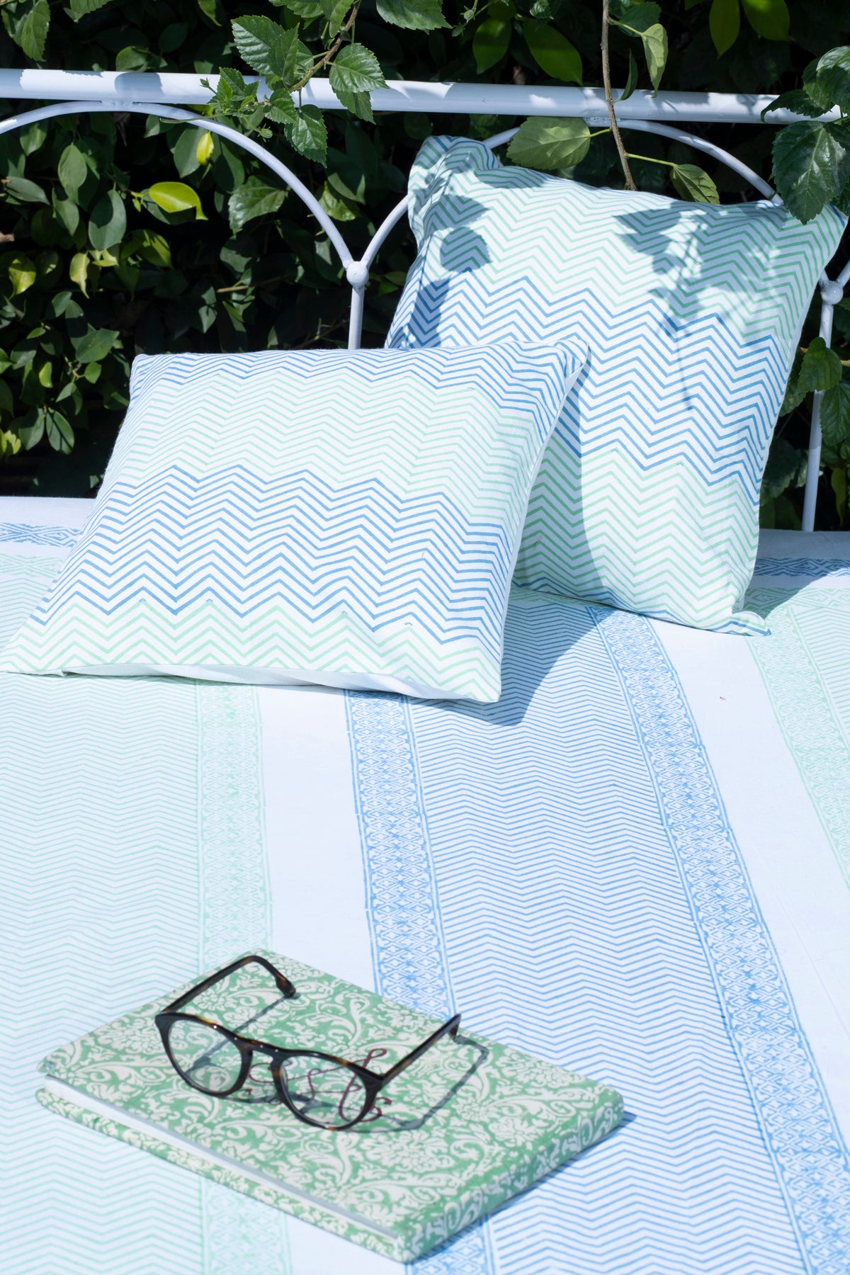 Purist Blue Cotton Bedcover