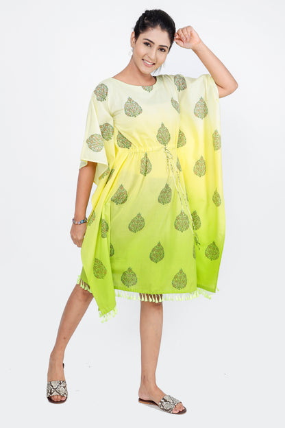 Lime Green Ombre Women's Kaftan